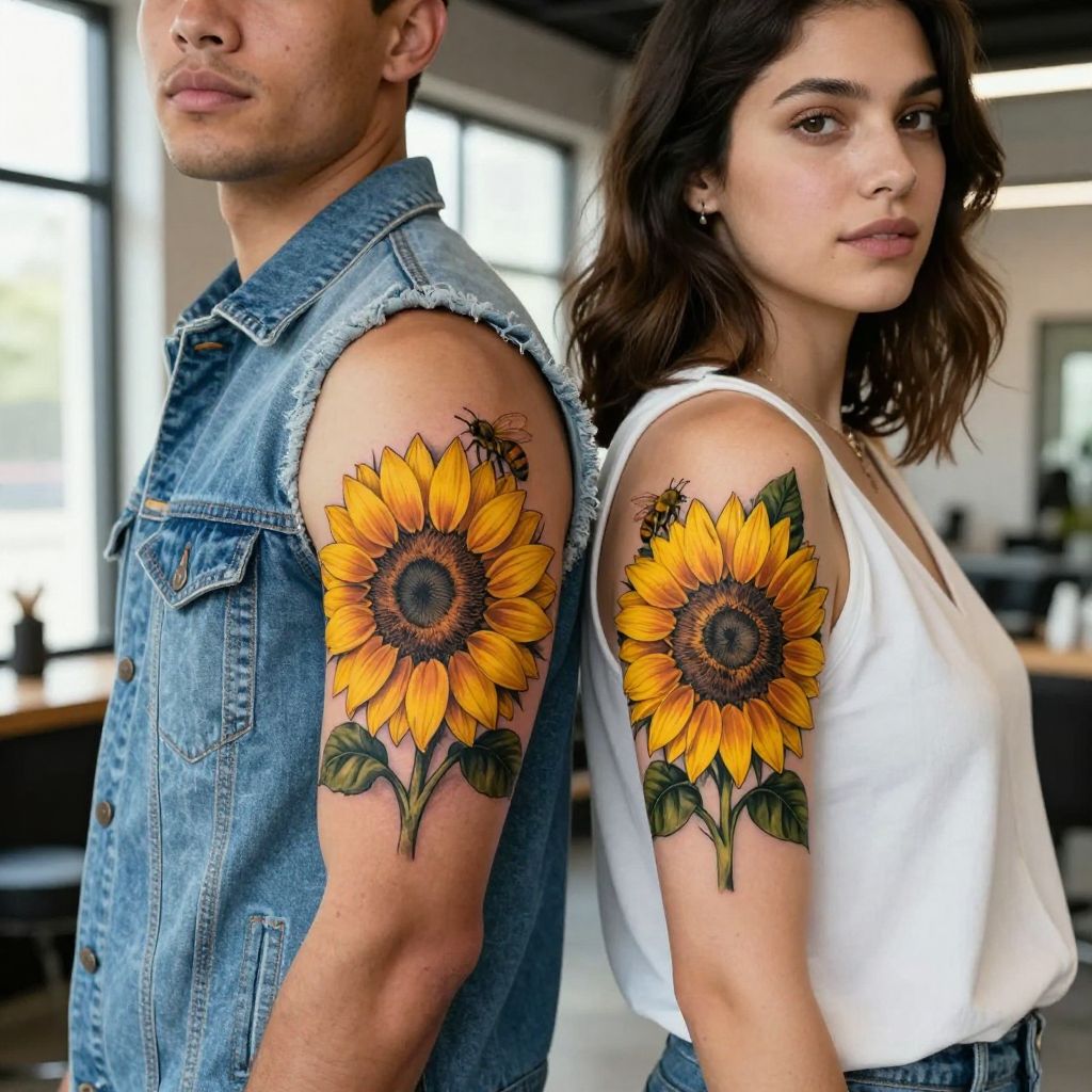 Sunflowers Matching Tattoos