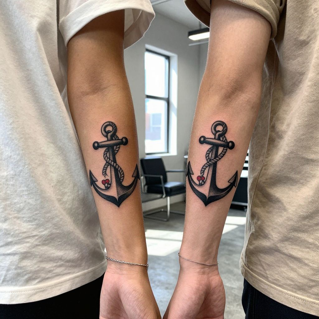 Anchors Matching Tattoos