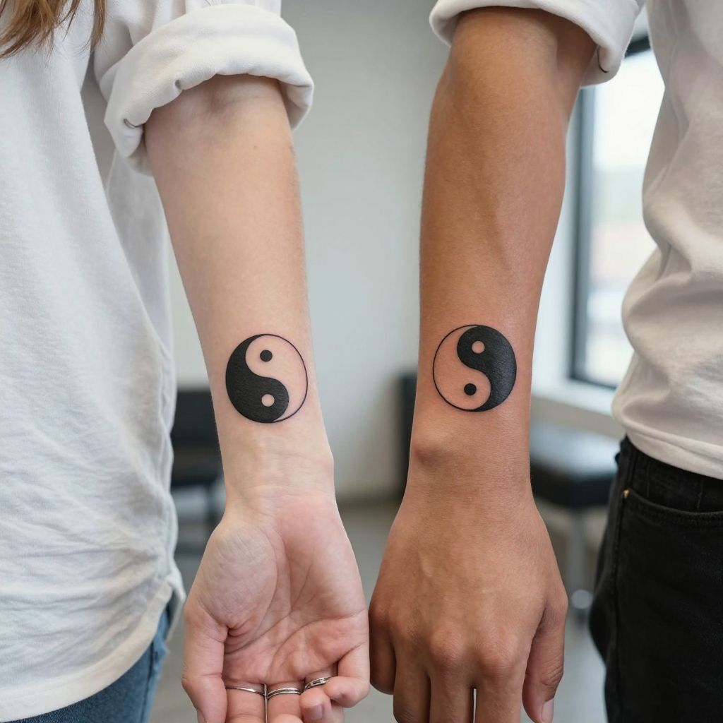 Yin and Yang Matching Tattoos