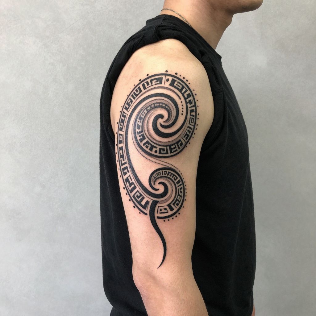 Mayan Spiral Symbols Tattoo