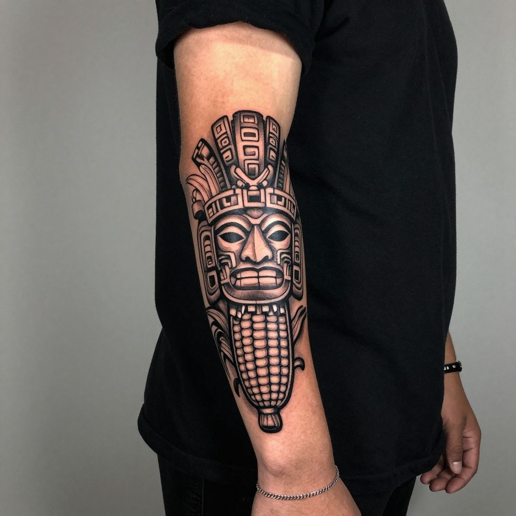 Mayan Corn God (Hun Hunahpu) Tattoo