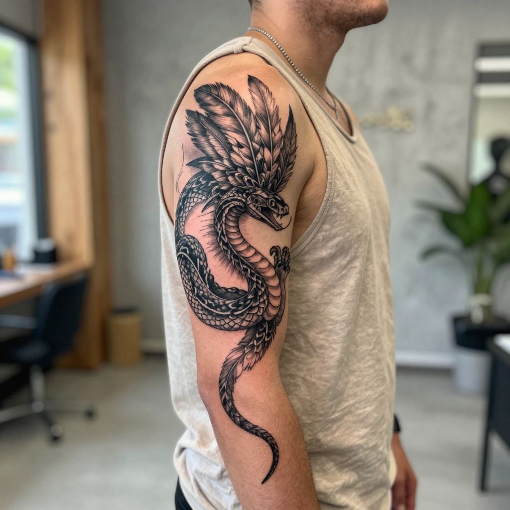 Mayan Feathered Serpent (Kukulkan) Tattoo