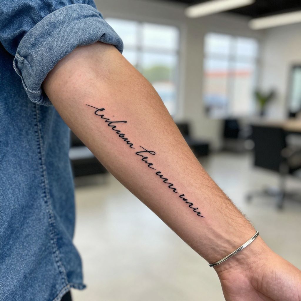 Script and Quote tattoo