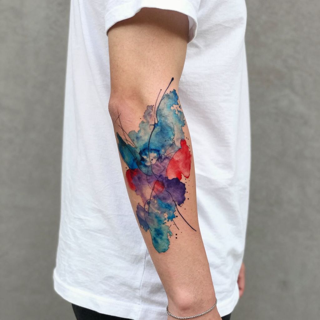 Abstract Watercolor Splash tattoo