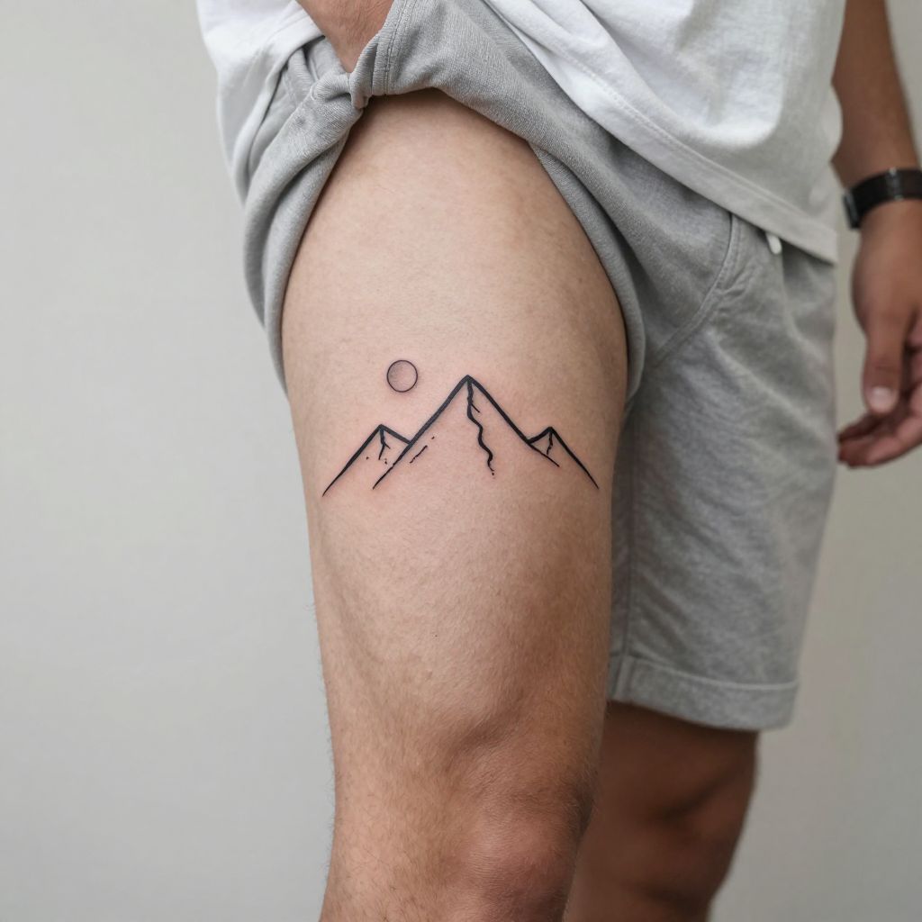 Minimalist Mountain Range Tattoo