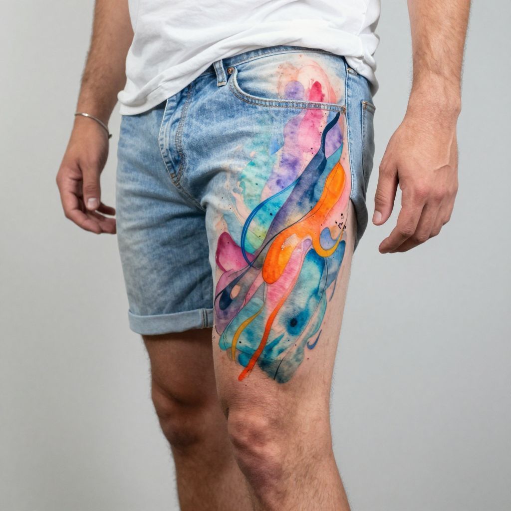 Abstract Watercolor Splash Tattoo