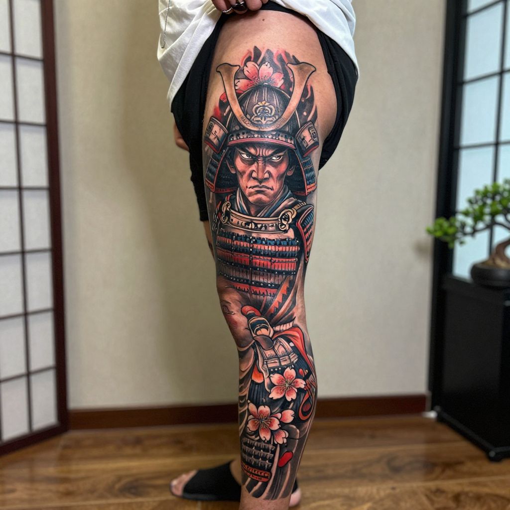 Samurai Warrior Portrait Tattoo