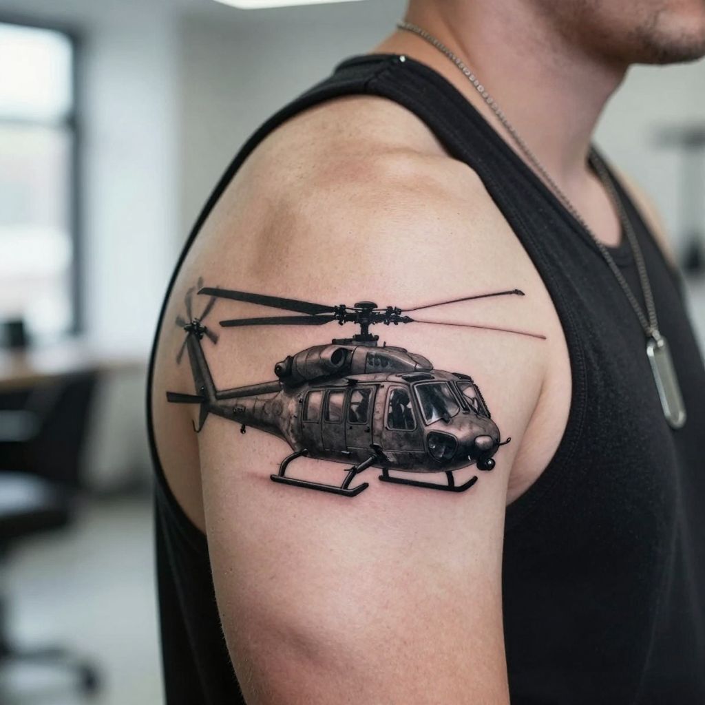 Military Helicopter Silhouette