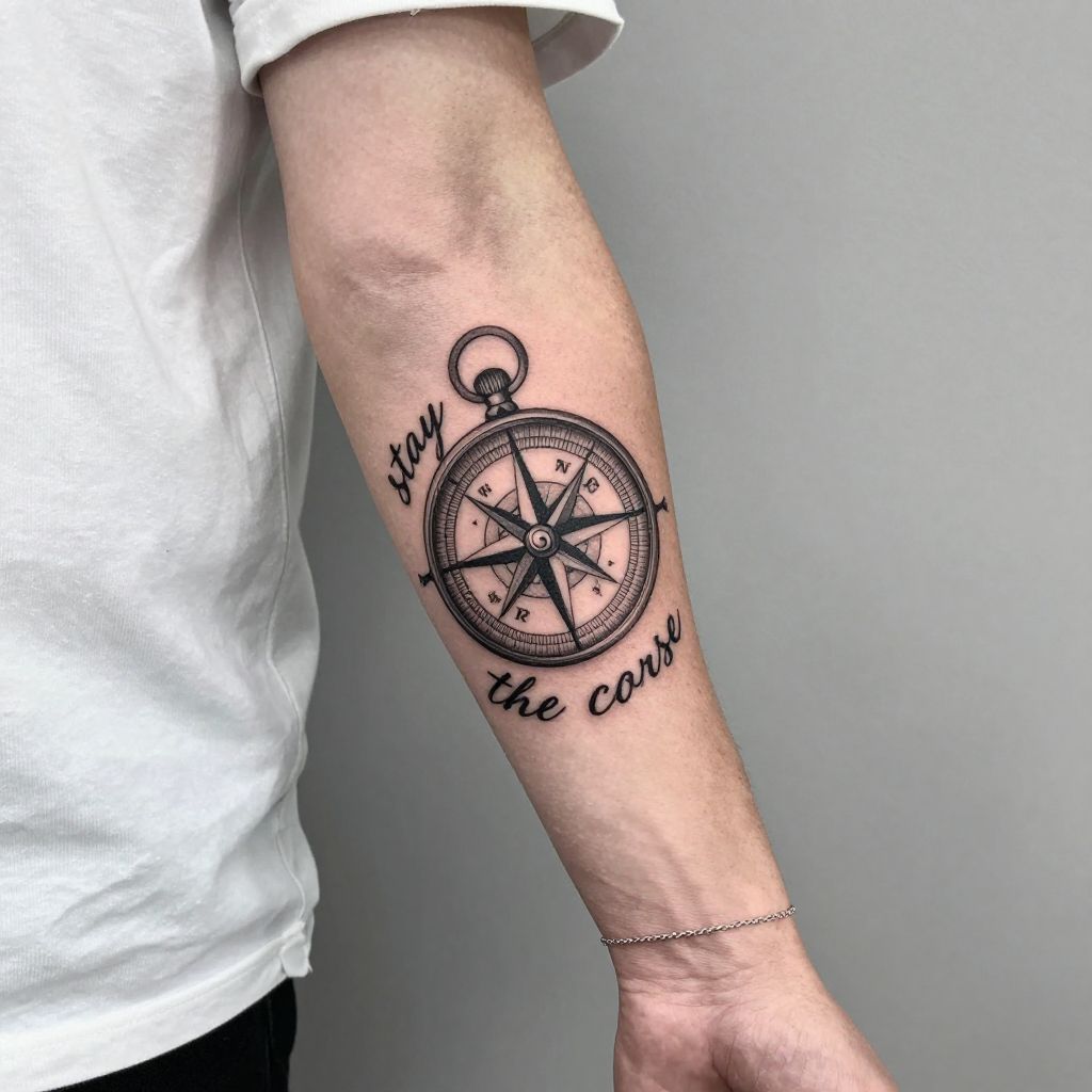 Military Compass with Motto