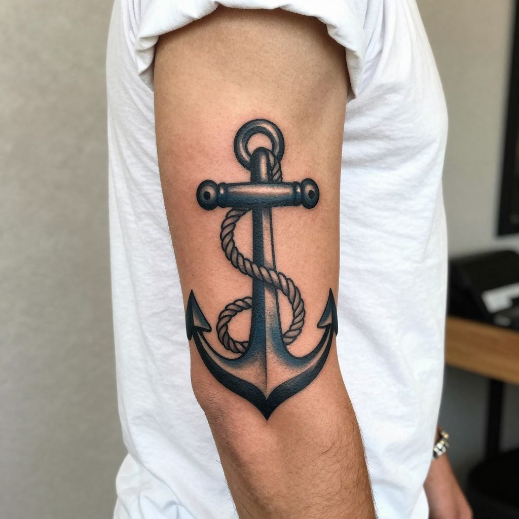 Naval Anchor with Rope