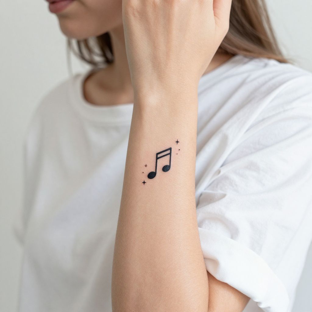 Tiny Single Music Note on the Wrist