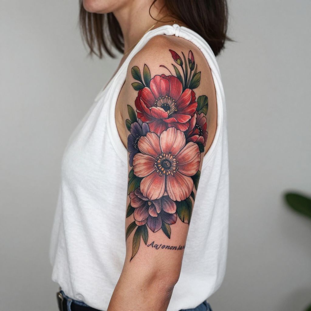 Floral Explosion cover up tattoo