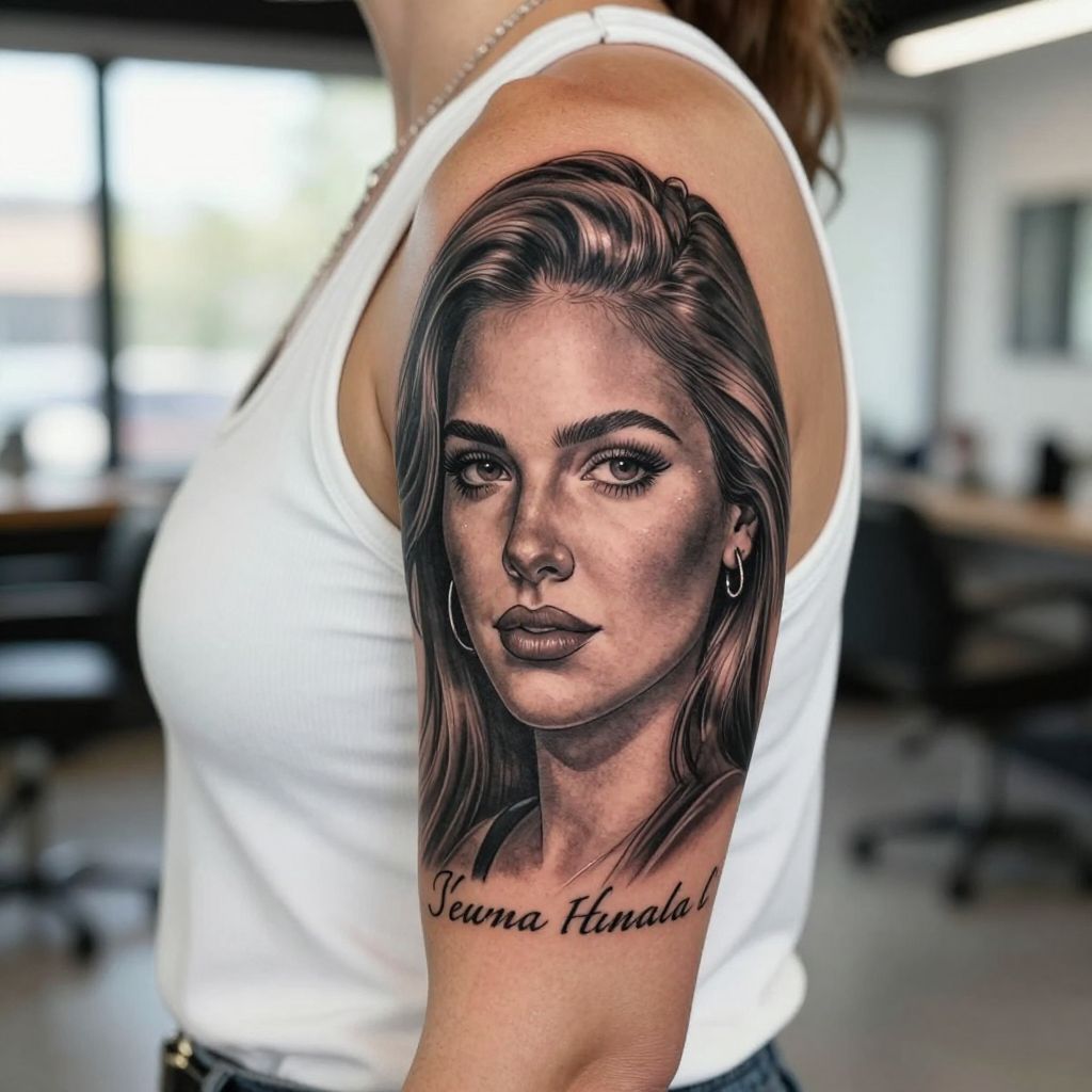 Artistic Portrait cover up tattoo