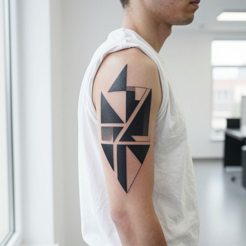 Bold Geometric Shapes cover up tattoo