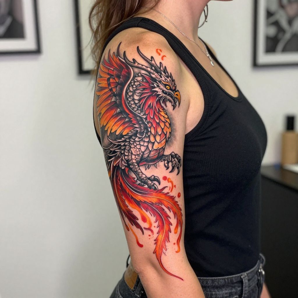 Mythical Creature cover up tattoo