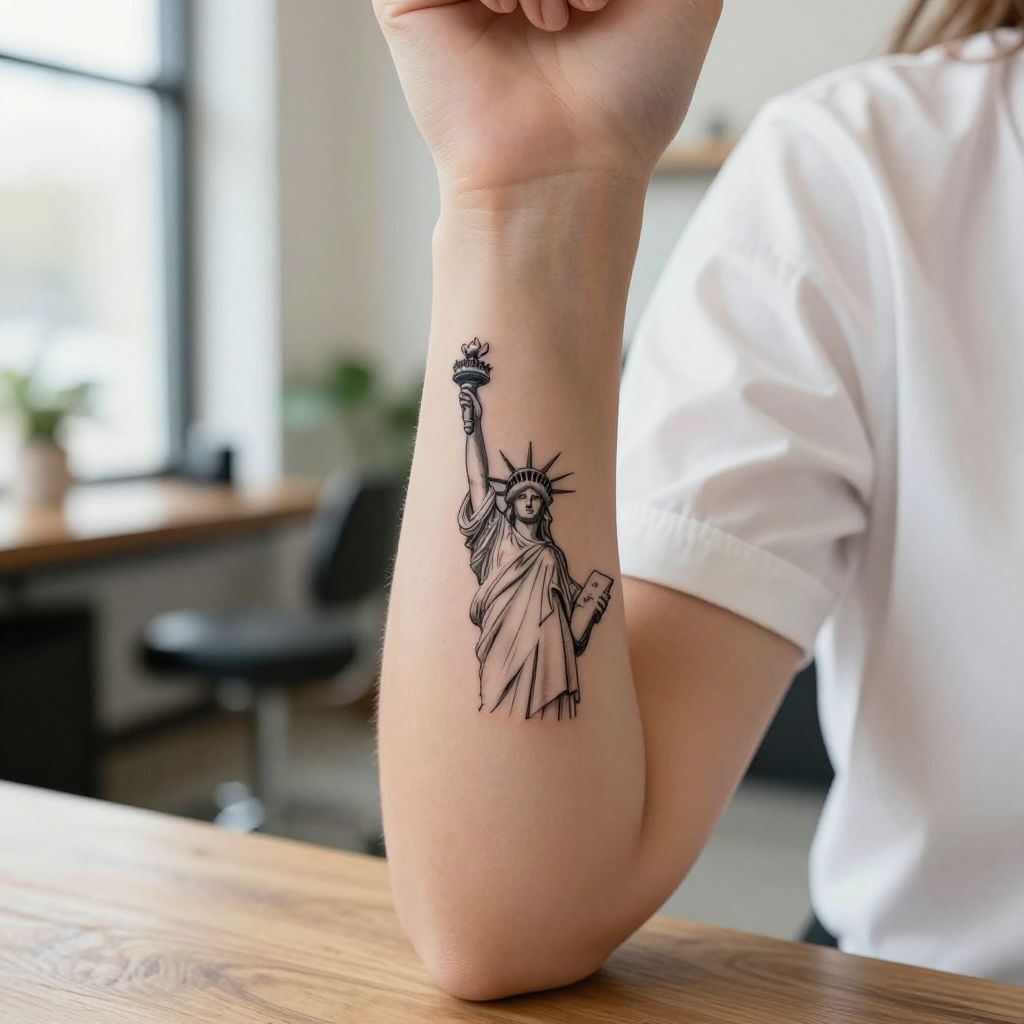 Statue of Liberty Minimalist Outline