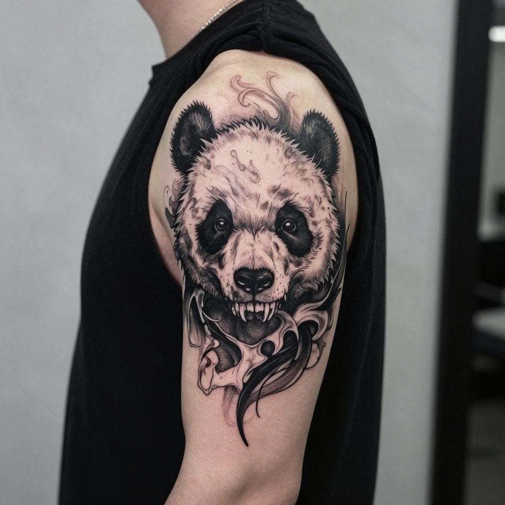 Panda Skull Tattoo