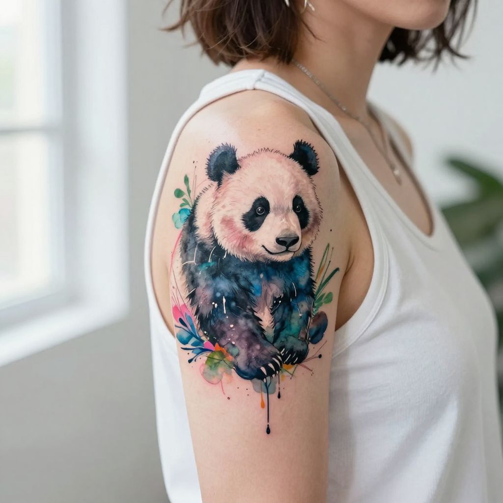 Watercolor Panda Splash