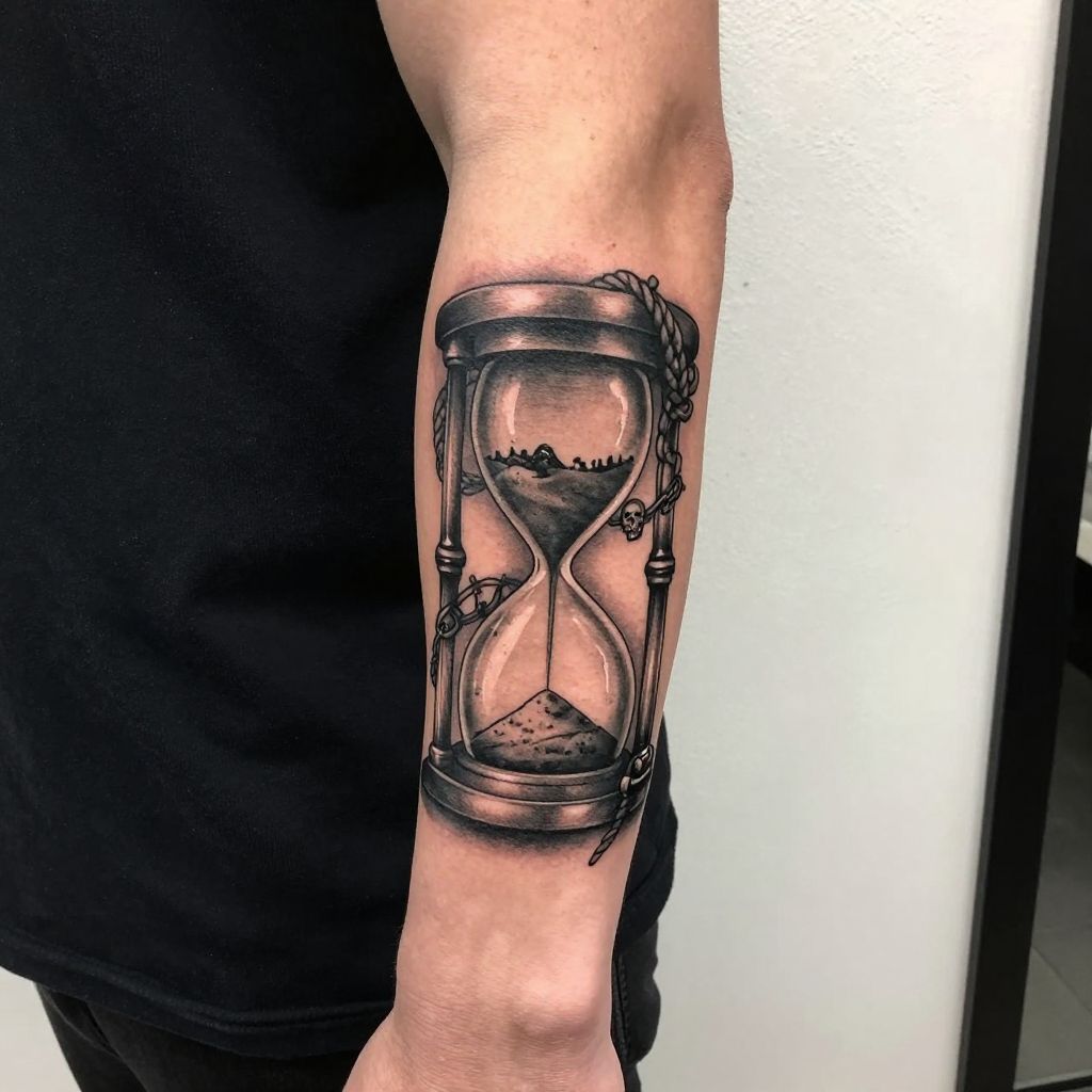 Hourglass with Sand Running Low