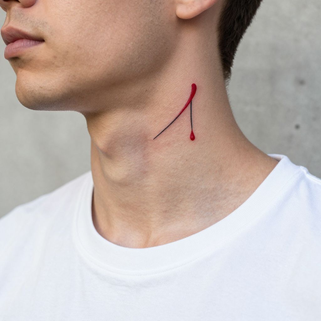 Tony Montana’s Scar with Blood Drip Tattoo