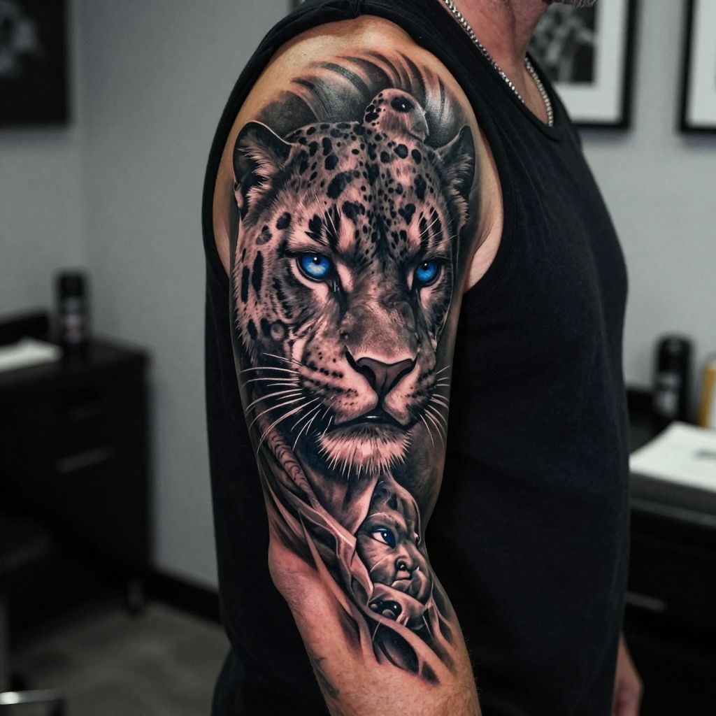 Tony Montana and Panther Combo Tattoo