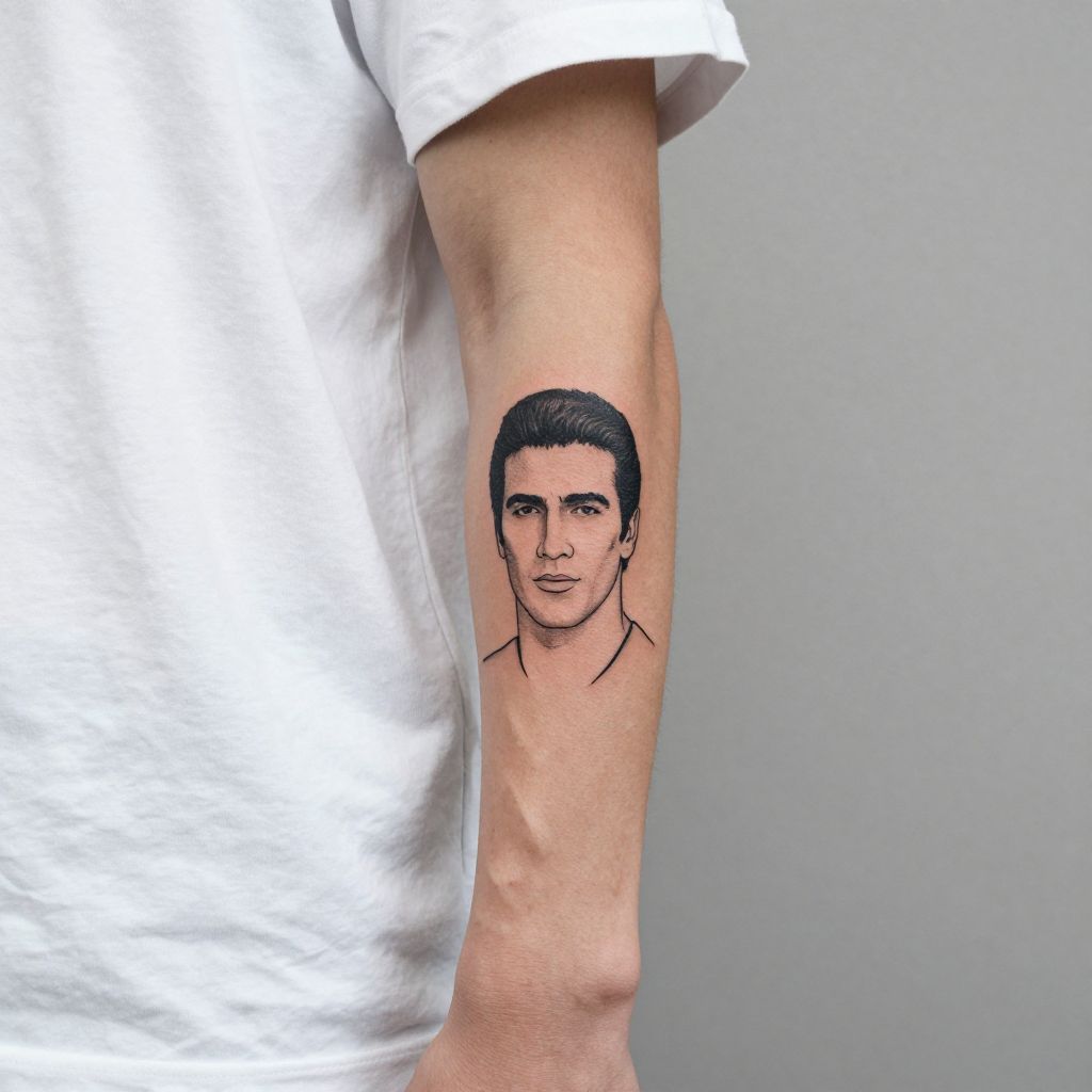 Minimalist Tony Montana Outline Tattoo