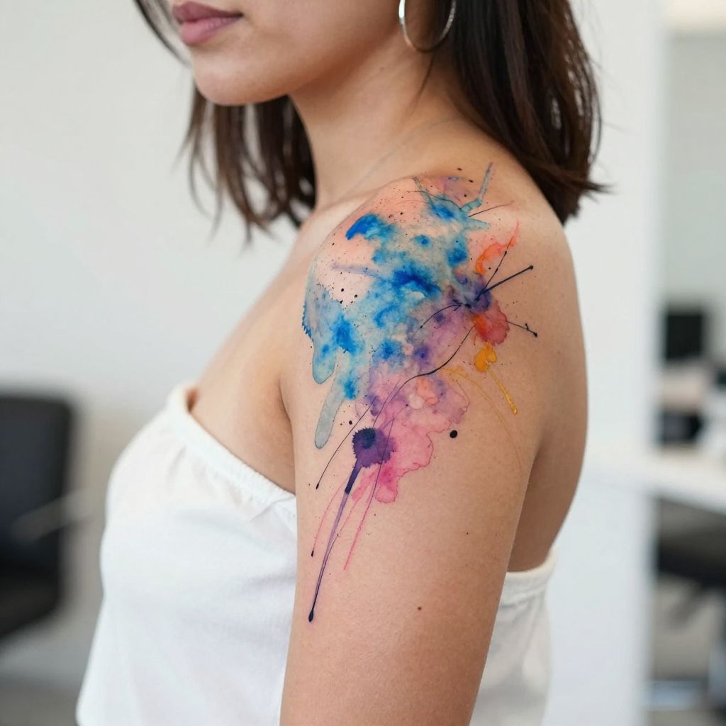 Abstract Watercolor Splash tattoo