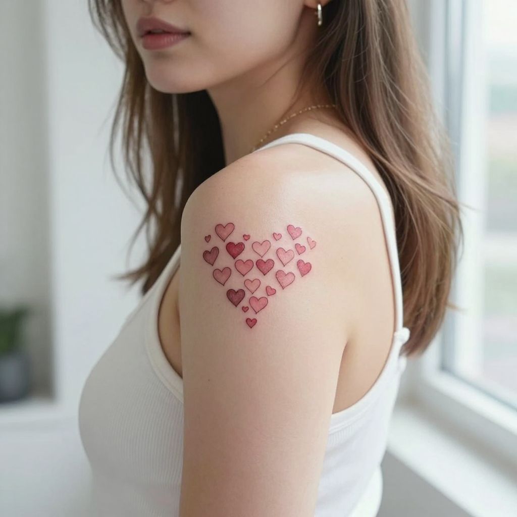 Tiny Heart Cluster tattoo