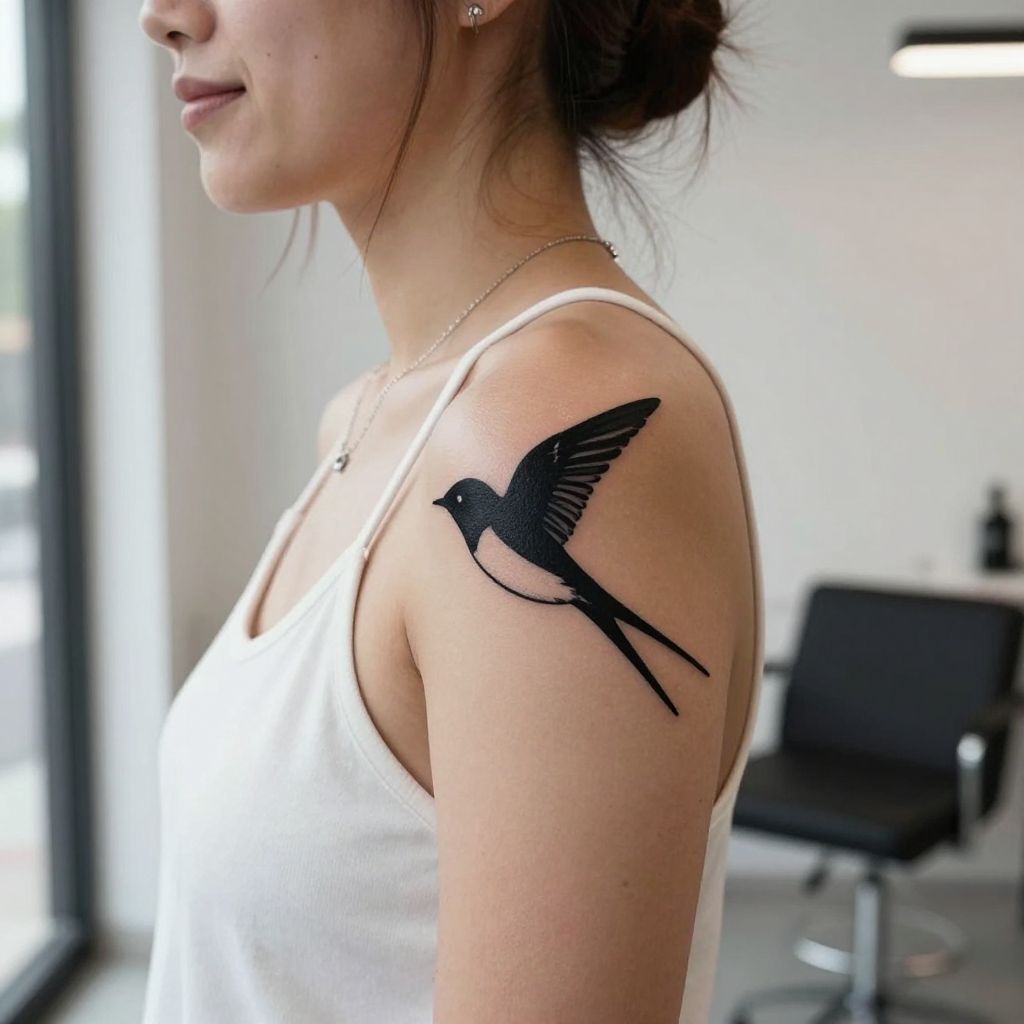 Minimalist Bird Silhouette tattoo
