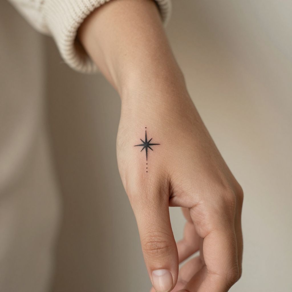 Microsterisk Star on the Side of the Finger