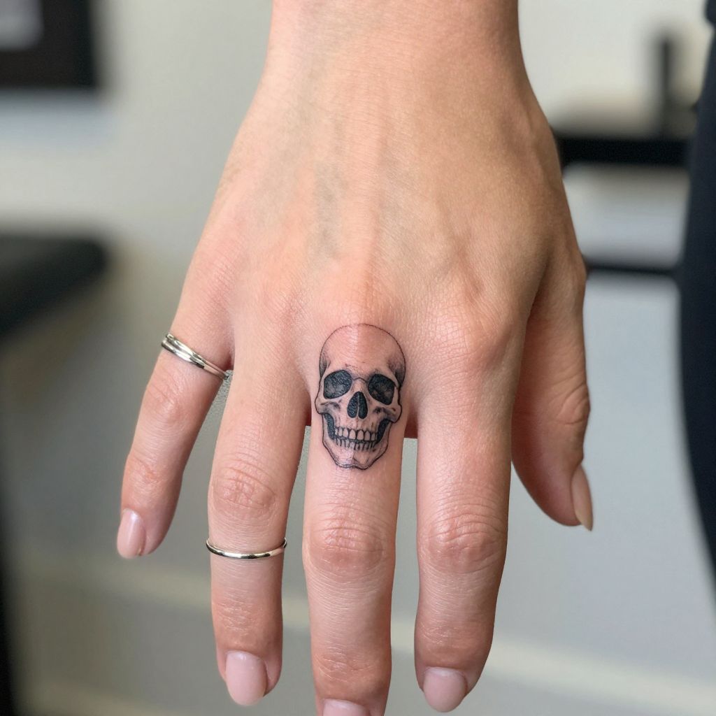Tiny Skull on the Side of the Finger