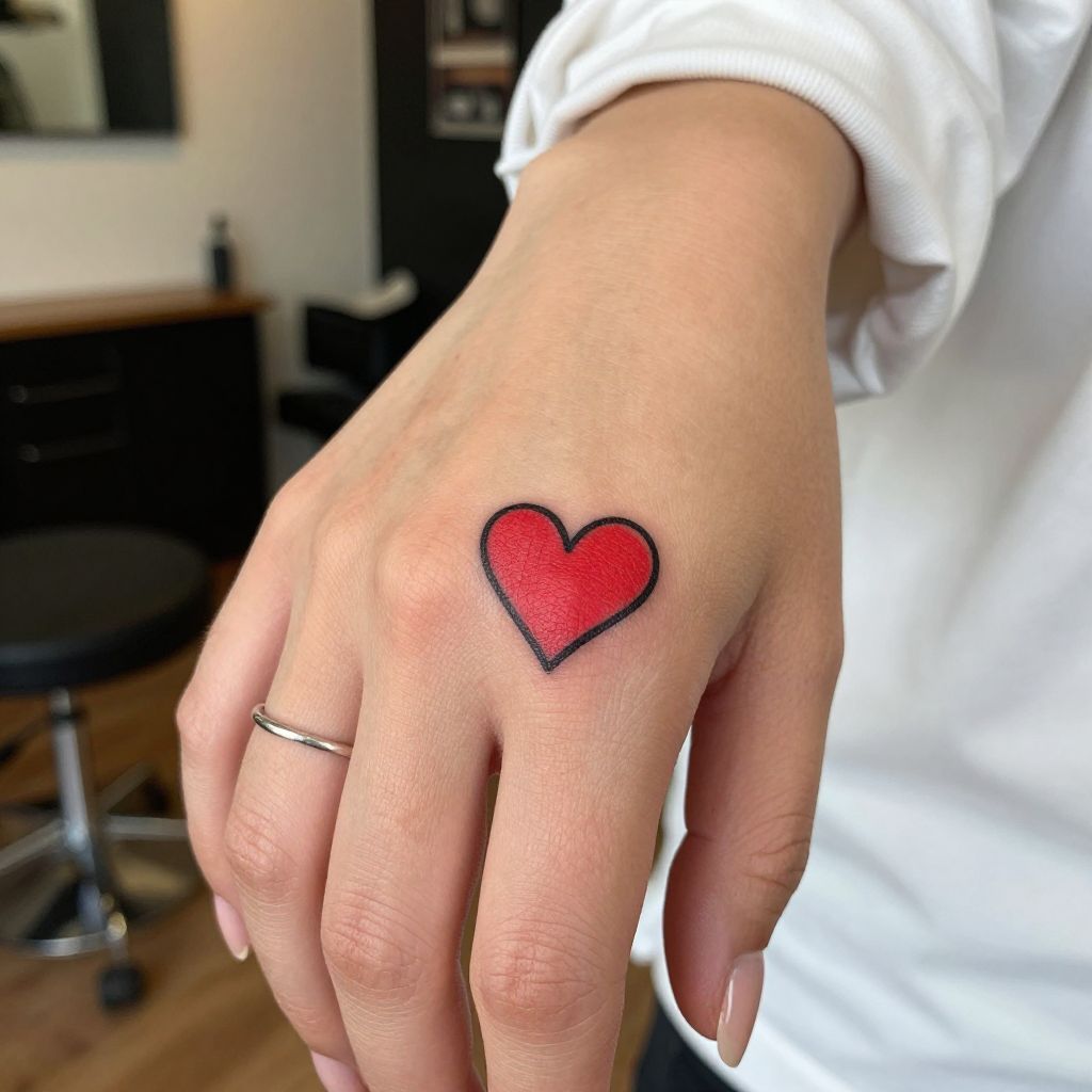Micro Heart on the Thumb Knuckle