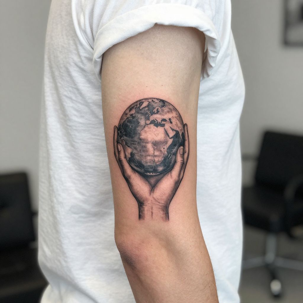 Hand Holding a Globe