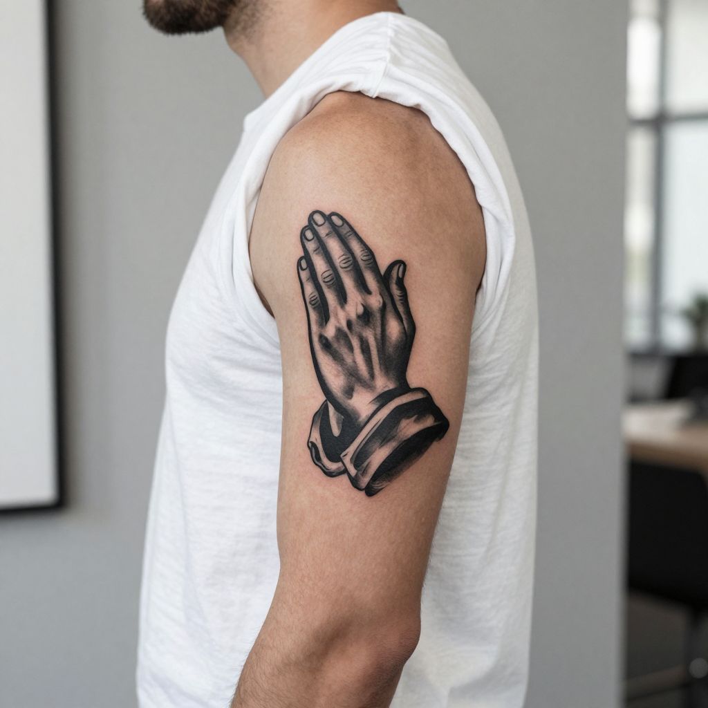 Folded Hands Silhouette
