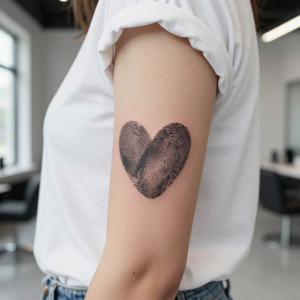Fingerprints in Heart Shape