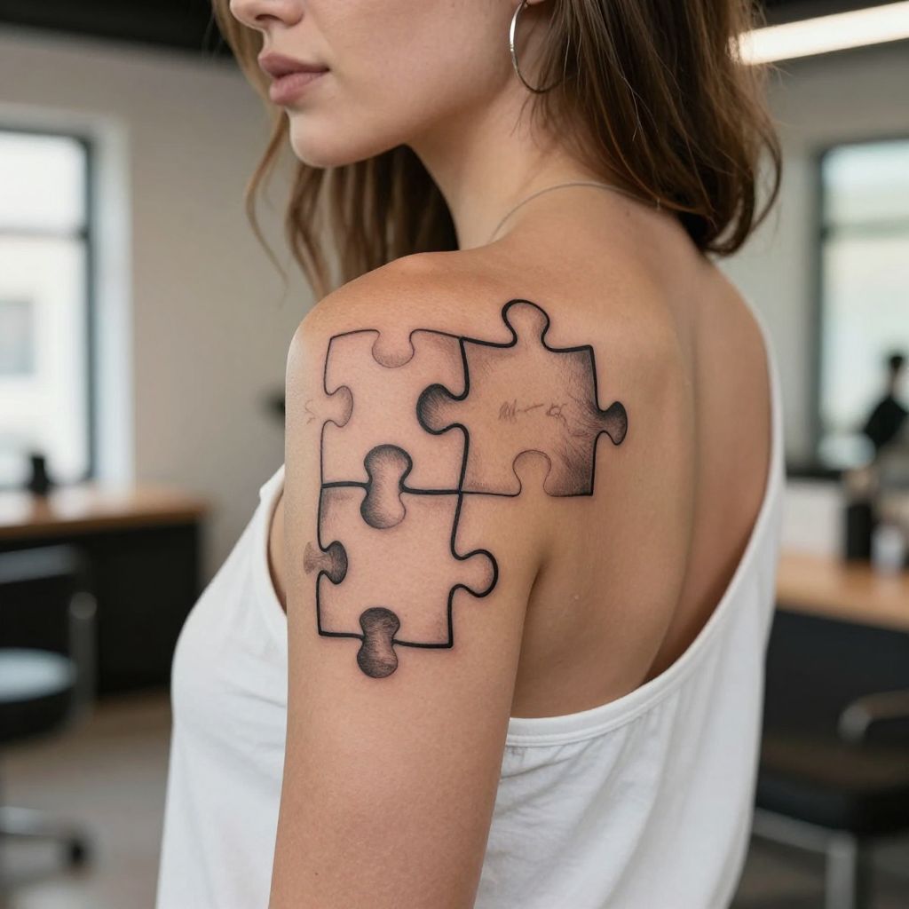 Puzzle Pieces Connecting
