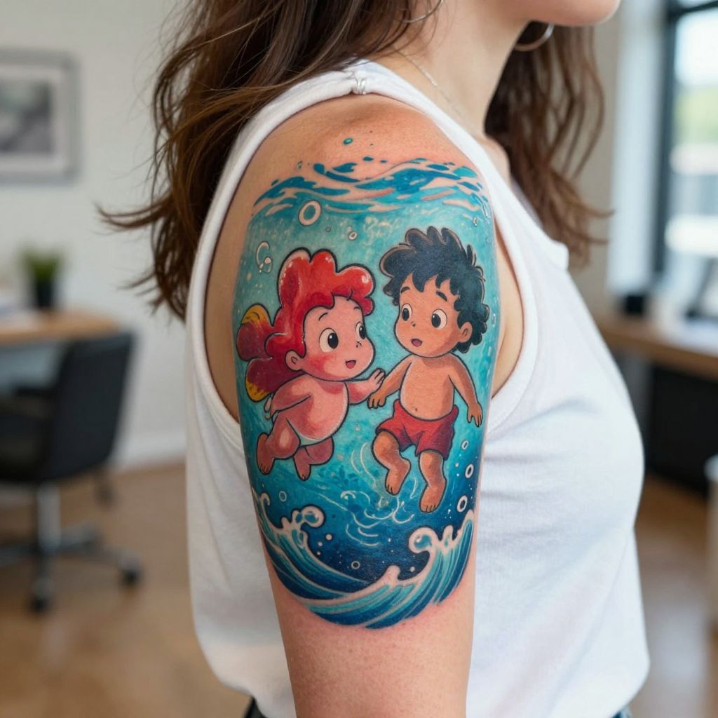 Ponyo and Sosuke’s Underwater Scene