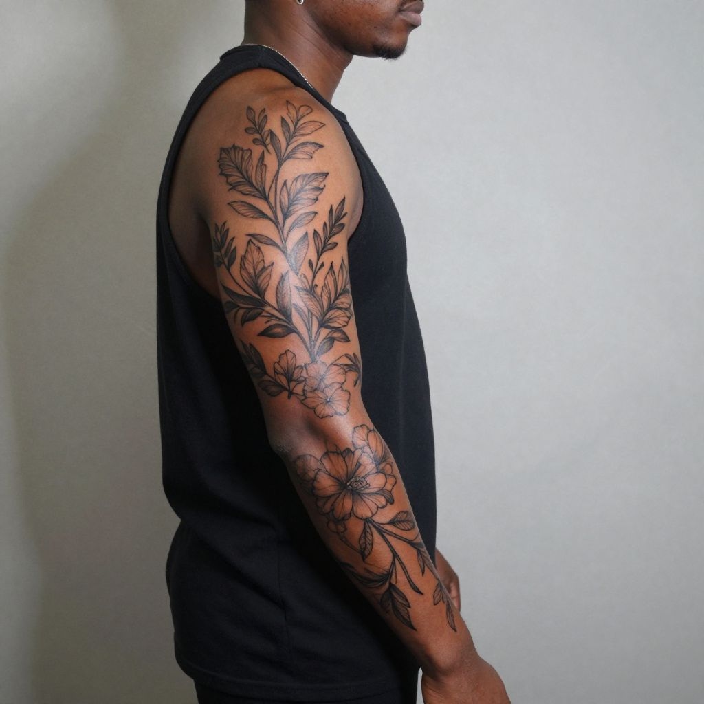 Fine Line Botanical Sleeve