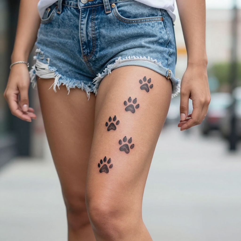 Animal Paw Print Trail tattoo