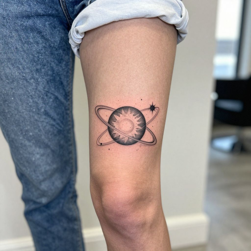 Celestial Bodies Orbit tattoo