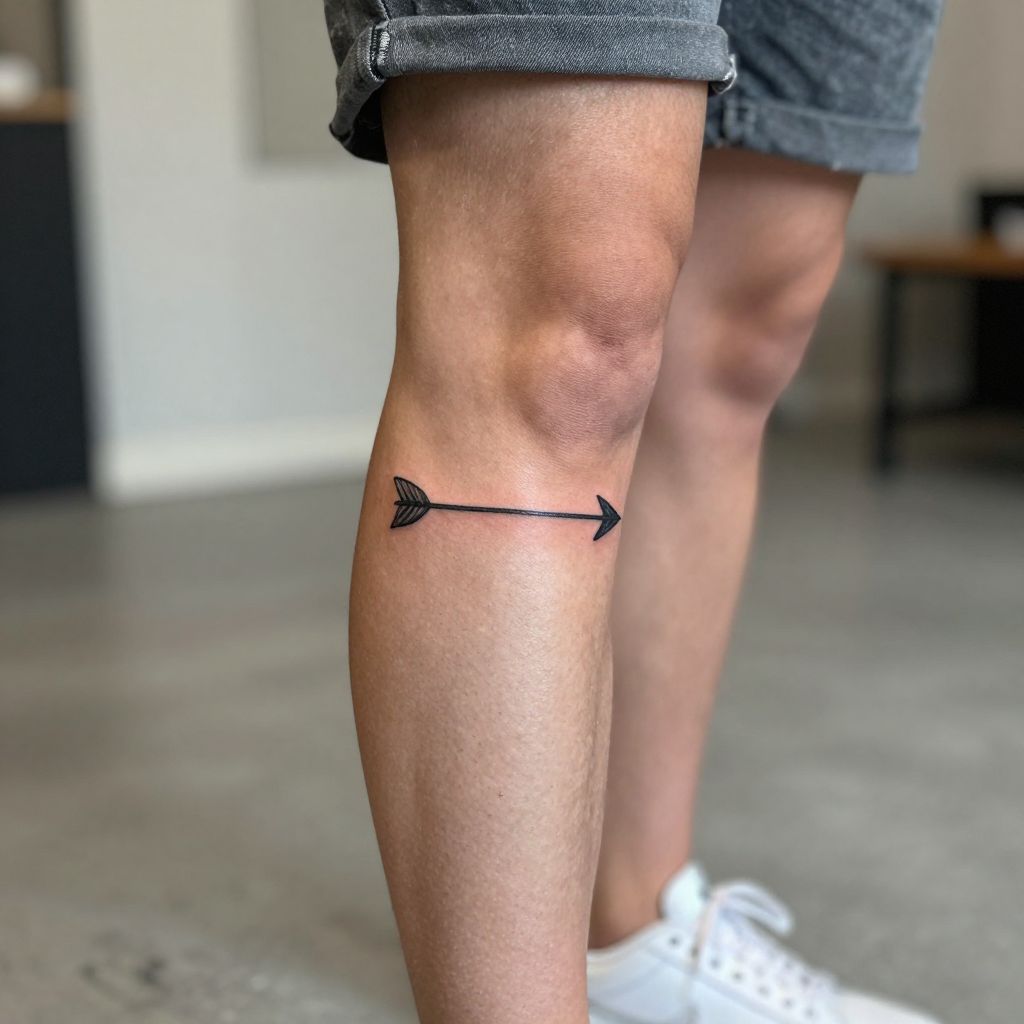 Minimalist Arrow Pointing Forward tattoo