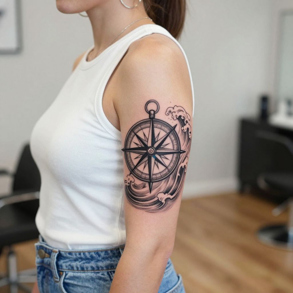 Nautical Wave and Compass Combo
